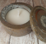 Spa massage lotion  Oil Fossil Box with Candle Relax Therapeutic Luxury Healing Candle Gift