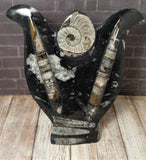 GGandJ.com Ammonite & Orthoceras Small Tulip Fossil Statue