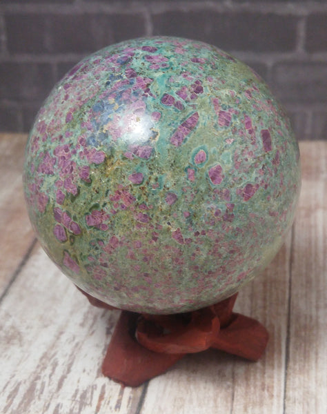 Ruby Zoisite Sphere - 63mm - High Quality - courage retailer and strength