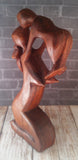 Natural Wood Carving of Mother and Child