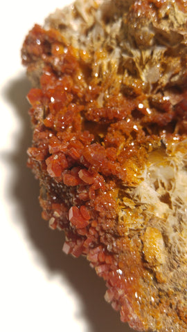 Vanadinite on Barite Crystal Specimen