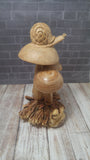 Statue of handcarved snail on mushroom from Indonesia GGandJ.com
