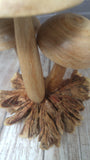 Close up of handcarved button mushroom from Indonesia GGandJ.com