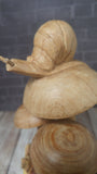 Handcarved Snail on Suja Wood Mushrooms Sculpture