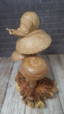 Snail handcarved mushroom from Indonesia GGandJ.com Bali art