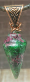 Ruby Fushite Pendant with copper bail