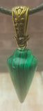 Malachite Pendant Brass Bail