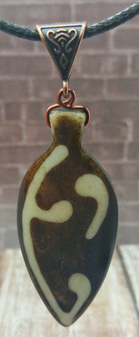 Batik Bone Spear Pendant copper