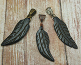 Bone Feather Pendant Gypsy Gems & Jewelry GGandJ.com