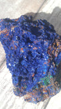 Azurite with Malachite in natural sunlight
