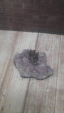 Dragon figurine on purple amethyst naturally unique