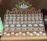 Handcrafted wood retail display for Naturally Unique Body Botanicals by Gypsy Gems & Jewelry