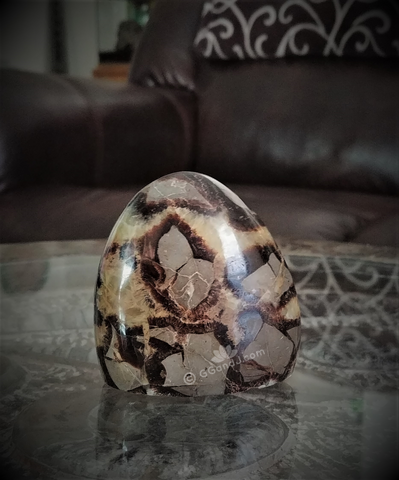 Home Decor Gemstone Mineral Naturally Unique Septarian Tower in Living Room on GGandJ.com