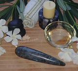 Spa Towel massage Oil gemstone wand Relax Therapeutic Luxury Flower Healing Candle Labradorite