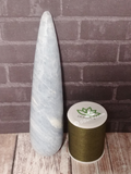 Celestite wand with thread spool size reference