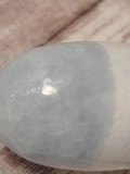 closeup of celestite wand end