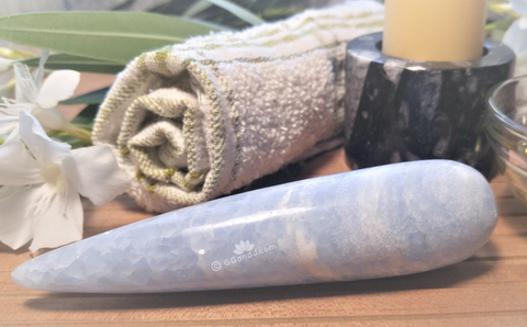 Spa Towel massage Oil gemstone wand Relax Therapeutic Luxury Flower Healing Candle septarian
