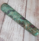 Massage Wand Green Zoisite and Red Ruby GGandJ.com