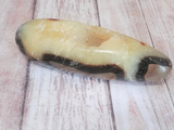 Natural Septarian from Madagascar Carved Wand Gemstone Yellow Calcite Brown Aragonite GGandJ.com