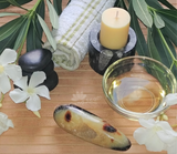 Spa Towel massage Oil gemstone wand Relax Therapeutic Luxury Flower Healing Candle septarian