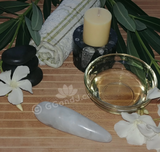 Spa Towel massage Oil gemstone wand Relax Therapeutic Luxury Flower Healing Candle clear quartz