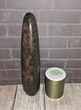 Rhodonite Wand with thread spool size reference
