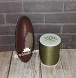 Shiva Lingam with thread spool size reference on GGandJ.com Gypsy Gems Naturally Unique