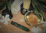 Spa Towel massage Oil gemstone Obelisk Relax Therapeutic Luxury Flower Healing Candle Ruby Zoisite