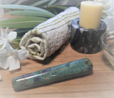 Spa Towel massage Oil gemstone wand Relax Therapeutic Luxury Flower Healing Candle Ruby Zoisite