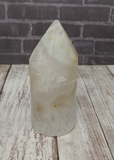 Natural Brazilian Agate Tower Cream tan white banded Gemstone Gift