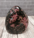 Rhodonite Cut Base Gemstone Freeform Tower Carved Mineral
