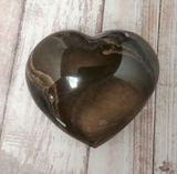 Hand carved polychrome Jasper heart on GGandJ.com Natural Stone