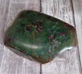 Natural Red and green gemstone Carved slab GGandJ.com Ruby Fuchsite