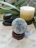 Spa Reiki massage Oil gemstone wand Relax Therapeutic Luxury Flower Healing Candle Celestite Sphere