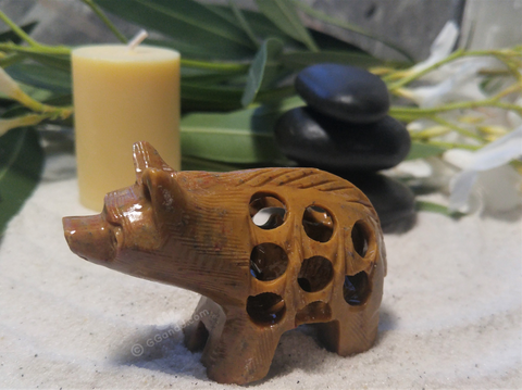 Spa Luxury Relax Reiki Energy Healing Meditation Natural Gemstone Mineral Gypsy Gems & Jewelry GGandJ.com Soapstone Wolf
