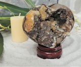 Home Decor Gemstone Mineral Naturally Unique Septarian Heart on sand on GGandJ.com