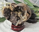 Spa gemstone wand Relax Therapeutic Luxury Flower Healing Candle Gift Idea Septarian Heart