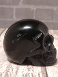 Handcarved gemstone skull on GGandJ.com Obsidian Dragonglass skull