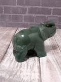 Green gemstone elephant hand carved gift idea