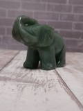 Green gemstone elephant hand carved gift idea