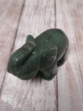 Top view of carved gemstone elephant