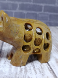 Carved Wolf on GGandJ.com Tan Gemstone Wolf Gift Idea