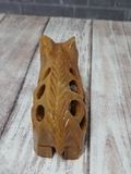 Back ridge of carved gemstone wolf on GGandJ.com