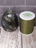 Labradorite from Madagascar GGandJ.com with thread spool size reference