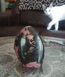 Home Decor Gemstone Mineral Naturally Unique Rhodonite Tower in Living Room on GGandJ.com Cat Turkish Van Feline Love Kitten