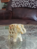 Home Decor Gemstone Mineral Naturally Unique Soapstone Elephant in Living Room on GGandJ.com