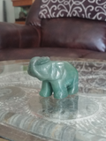 Home Decor Gemstone Mineral Naturally Unique Aventurine Elephant in Living Room on GGandJ.com
