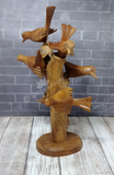Indonesian Wood art birds in tower gypsy gems & jewelry naturally unique
