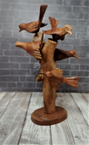 Hand carved Indonesian wood bird art