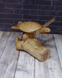 Wood Sea turtle on wave from Indonesia Gypsy Gems & Jewelry Naturally Unique